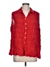 Bill Blass 100% Rayon Red 3/4 Sleeve Button-Down Shirt Size L - photo 1