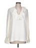 W by Worth 100% Polyester Ivory Long Sleeve Blouse Size 10 - photo 1