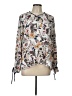 Hayden 100% Polyester Floral Ivory Long Sleeve Blouse Size L - photo 1