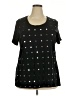 Avenue Polka Dots Black Short Sleeve T-Shirt Size 22 Plus - photo 1