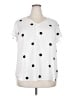 Ann Taylor LOFT 100% Polyester Polka Dots White Short Sleeve Blouse Size 18 - photo 1