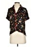 Parade 100% Rayon Print Black Short Sleeve Blouse Size S - photo 1