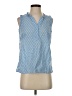 Talbots 100% Cotton Blue Sleeveless Blouse Size XS - photo 1