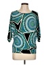 Peter Nygard Multi Color Teal 3/4 Sleeve Top Size L (estimated) - photo 1