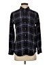 Equipment 100% Silk Plaid Black Long Sleeve Silk Top Size XS - photo 1