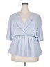 Boohoo 100% Polyester Blue 3/4 Sleeve Blouse Size 18 - photo 1