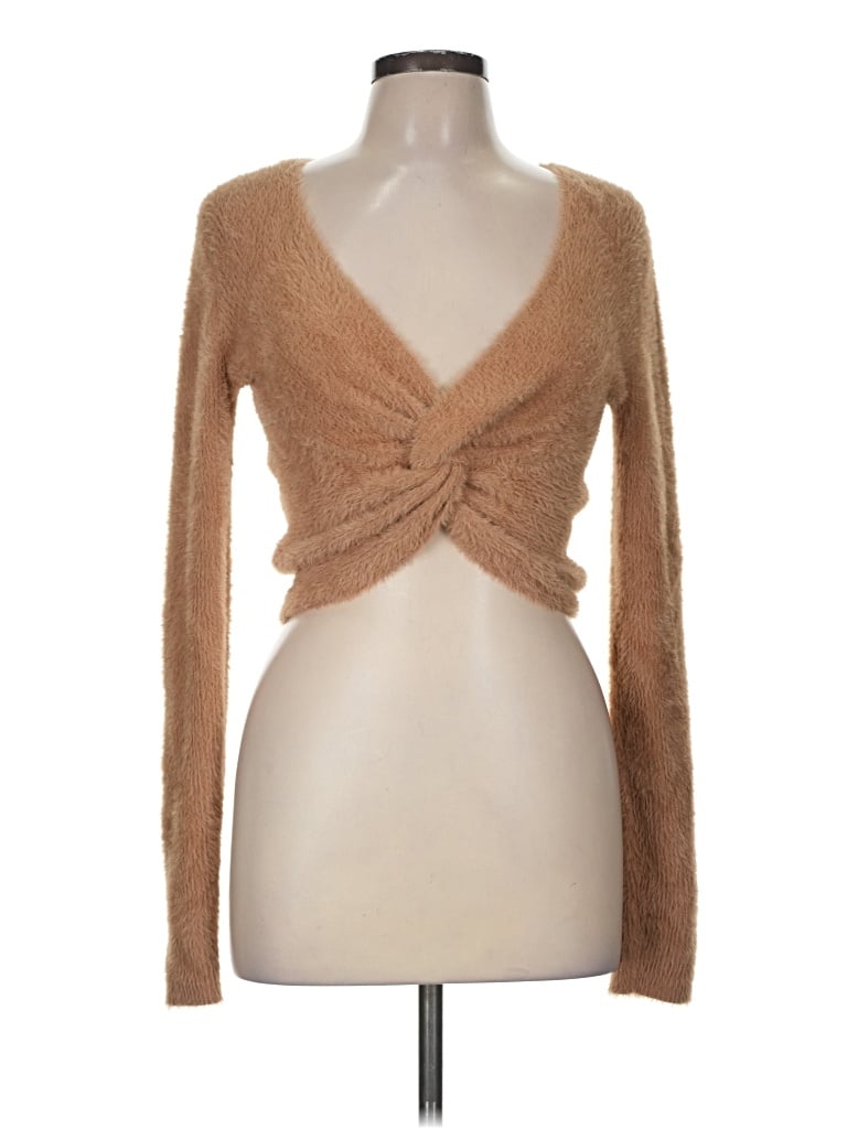 Pre-owned Aerie Cardigan Sweater In Tan