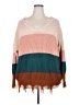 rue21 100% Acrylic Color Block Pink Pullover Sweater Size 2X - photo 1