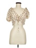 Mahina Ivory Short Sleeve Blouse Size M - photo 1