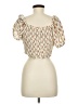 Mahina Ivory Short Sleeve Blouse Size M - photo 2