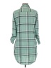 White Mark 100% Polyester Plaid Green 3/4 Sleeve Blouse Size M - photo 2