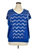 Eyeshadow Chevron-herringbone Blue Short Sleeve T-Shirt Size 2X - photo 1