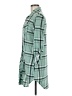 White Mark 100% Polyester Plaid Green 3/4 Sleeve Blouse Size M - photo 5