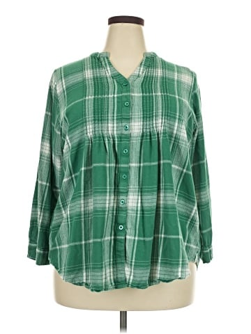 Woman Within 3/4 Sleeve Button-Down Shirt (view 1)