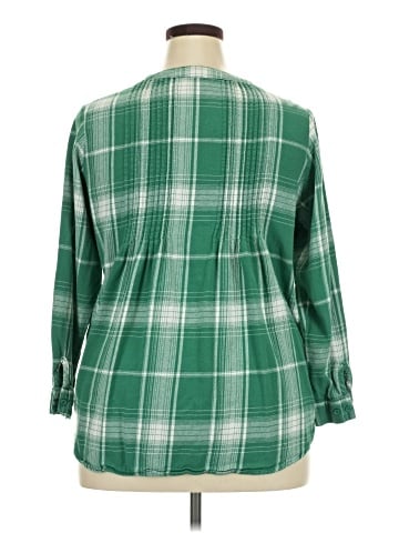 Woman Within 3/4 Sleeve Button-Down Shirt (view 2)