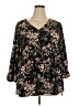Evri 100% Polyester Black 3/4 Sleeve Blouse Size 2X - photo 1