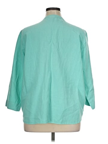 Hot Cotton 3/4 Sleeve Button-Down Shirt (view 2)