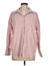 Zara Stripes Pink Long Sleeve Button-Down Shirt Size L - photo 1