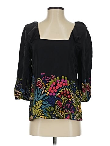 Tibi 3/4 Sleeve Silk Top (view 1)