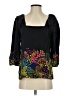 Tibi 100% Silk Black 3/4 Sleeve Silk Top Size 2 - photo 1