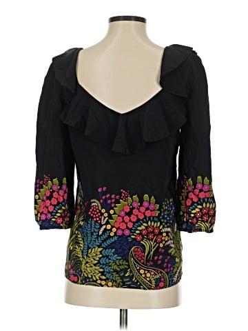 Tibi 3/4 Sleeve Silk Top (view 2)