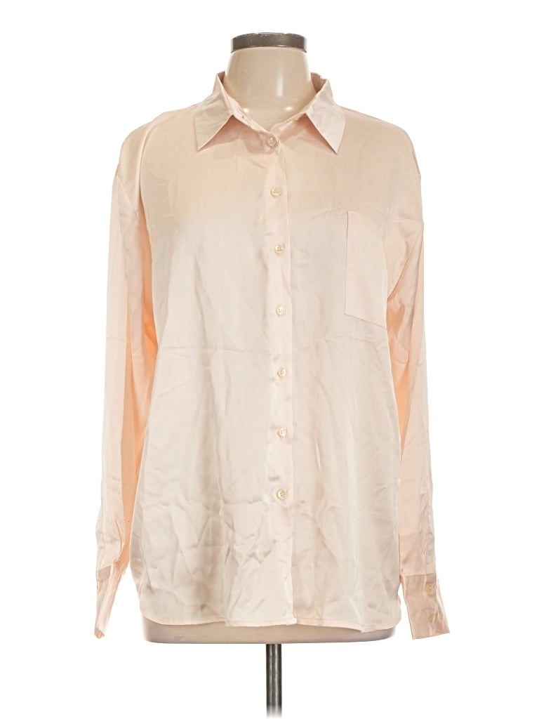 Pre-owned Lulus Long Sleeve Blouse In Ivory