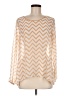 Charming Charlie 100% Polyester Chevron-herringbone Ivory Long Sleeve Blouse Size M - photo 1