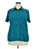 Fred David Teal Short Sleeve Blouse Size XL (estimated) - photo 1