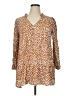 True Craft 100% Rayon Animal Print Brown Casual Dress Size XL - photo 1