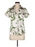 BCBGMAXAZRIA Tropical Ivory Short Sleeve Blouse Size M - photo 1