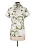 BCBGMAXAZRIA Tropical Ivory Short Sleeve Blouse Size M - photo 2