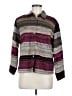Chico's Design 100% Rayon Stripes Burgundy Purple Jacket Size Med (1) - photo 1