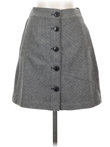 Madewell Button-Front Mini Skirt in Yarn-Dyed Geo (view 1)