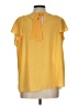 Mango 100% Polyester Yellow Short Sleeve Blouse Size L - photo 2