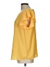 Mango 100% Polyester Yellow Short Sleeve Blouse Size L - photo 5