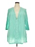 Catalina 100% Polyester Teal 3/4 Sleeve Blouse Size 2X - photo 1