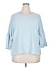 Cream & Sugar Blue 3/4 Sleeve Top Size XXL (estimated) - photo 1