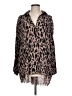 Umgee 100% Rayon Animal Print Brown Long Sleeve Blouse Size L - photo 1