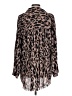 Umgee 100% Rayon Animal Print Brown Long Sleeve Blouse Size L - photo 2