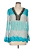MICHAEL Michael Kors Teal Long Sleeve Blouse Size 12 - photo 1