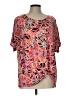 Ruby Rd. Pink Short Sleeve Blouse Size L - photo 1