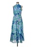 Sam Edelman 100% Polyester Print Blue Casual Dress Size 8 - photo 1