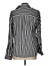 A. Byer Stripes Silver Long Sleeve Blouse Size L - photo 2