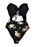 Cupshe Floral Black One Piece Swimsuit Size M - photo 1