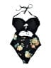 Cupshe Floral Black One Piece Swimsuit Size M - photo 2