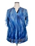 Timeson Blue Short Sleeve Blouse Size XXL - photo 1