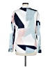 Ecowish Color Block Blue Long Sleeve Blouse Size M - photo 2