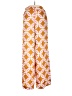 Zara 100% Polyester Print Orange Casual Pants Size S - photo 1