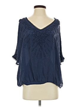 Beyond Vintage 3/4 Sleeve Silk Top