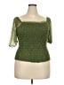 Torrid 100% Polyester Green 3/4 Sleeve Top Size 3X Plus (3) - photo 1
